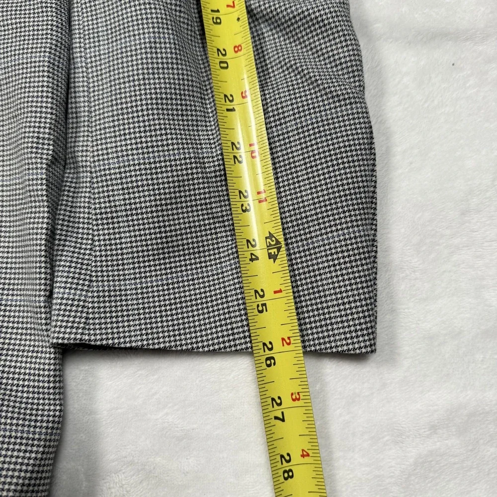 Jos A Bank Blazer Mens 43L Gray‎ Wool Houndstooth Two Button Jacket Sport Coat